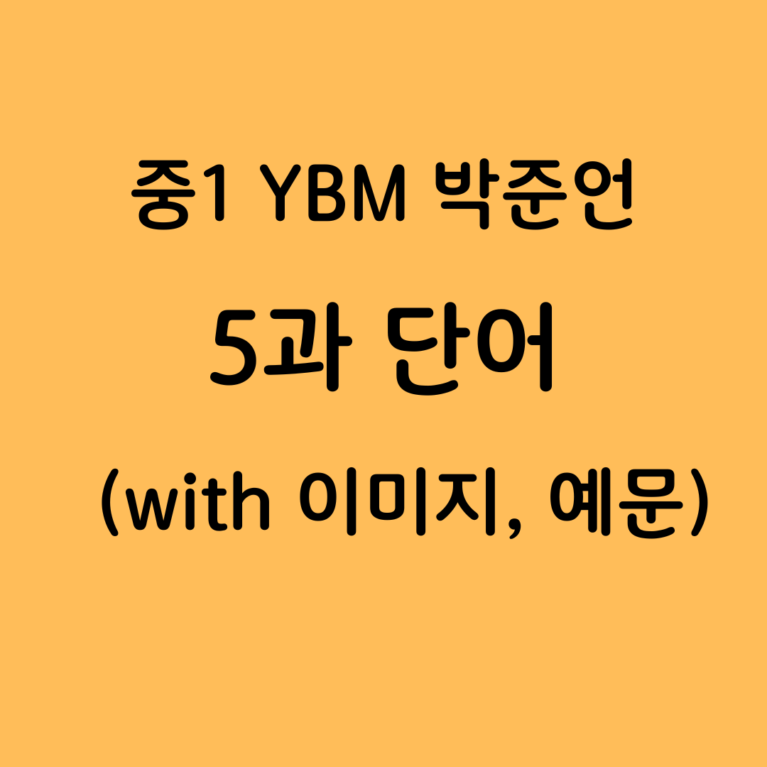 중1-YBM-시사-박준언-5과-단어