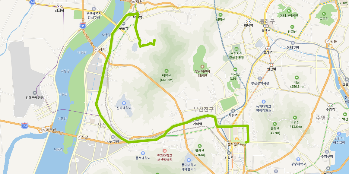  부산 160번 버스 시간표, 노선 안내 부산정보대< 구포역, 사상역, 서면역 >전포동