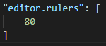 vs code 에디터 눈금자 설정 배열