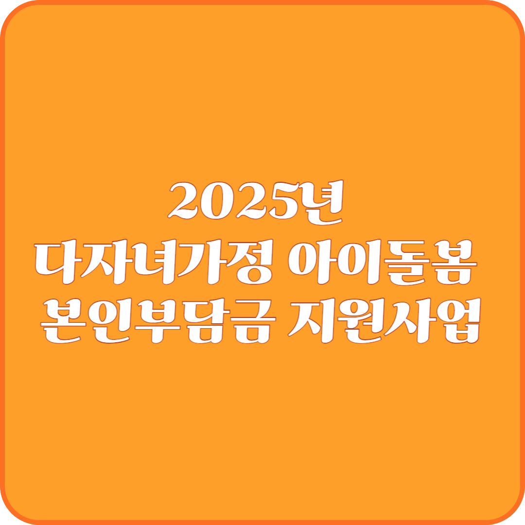 2025년 다자녀가정 아이돌봄 본인부담금 지원사업