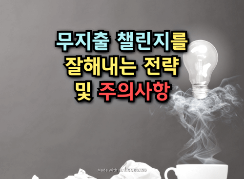  무지출 챌린지를 잘해내는 전략 및 주의사항