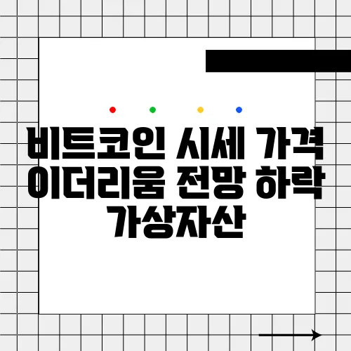 비트코인 시세 가격 이더리움 전망 하락 가상자산