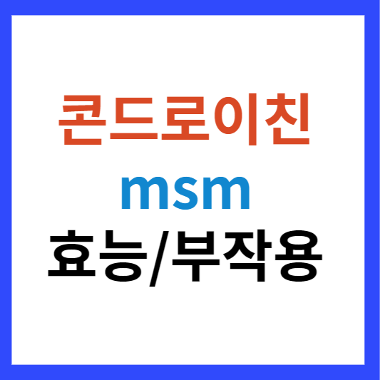 콘드로이친 msm 효능 부작용