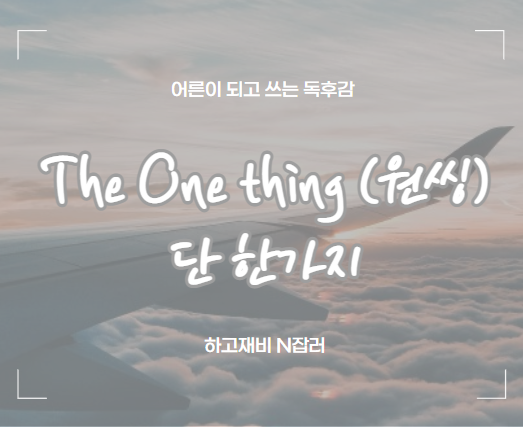  독후감1 : The One Thing 나에게 필요한 단 한가지 !