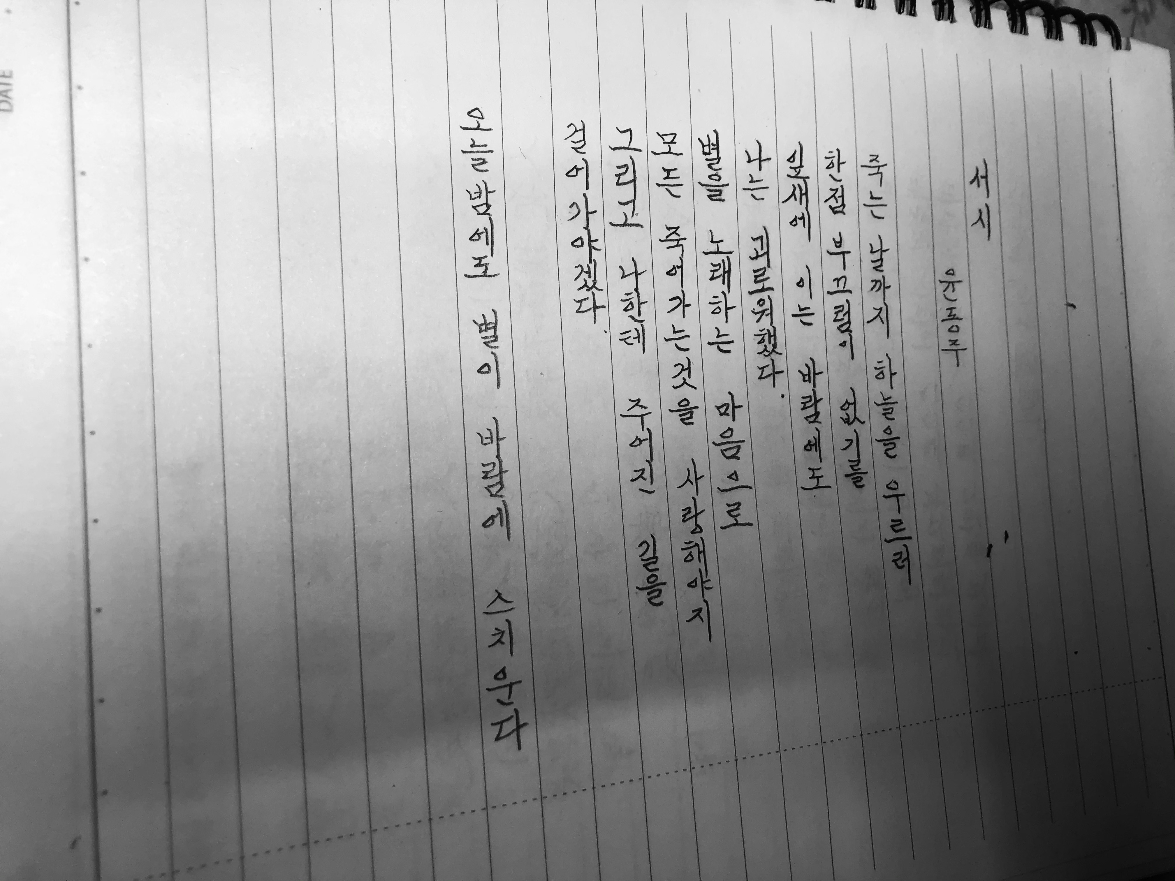  윤동주시인-서시