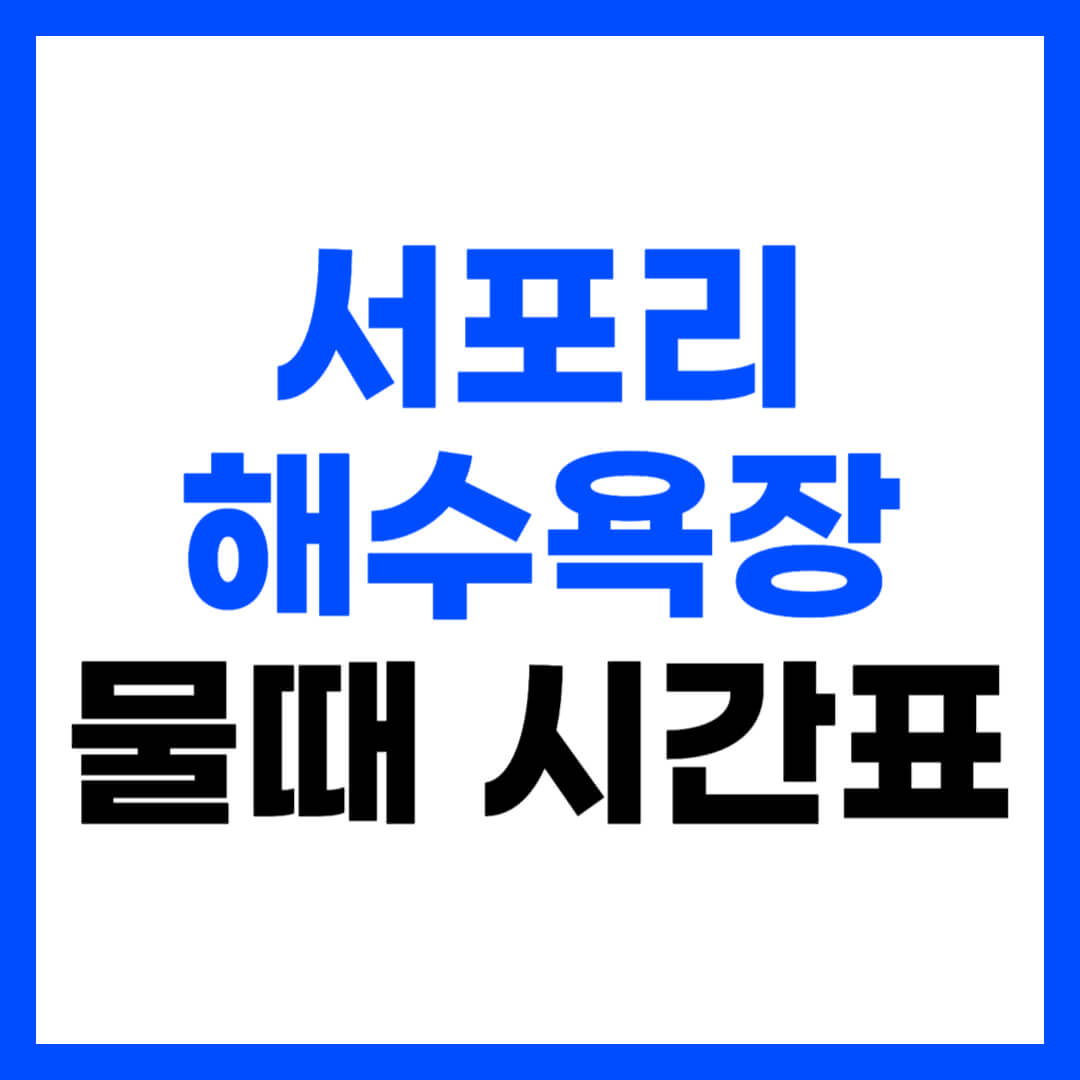 서포리해수욕장 물때 시간표 보는 방법