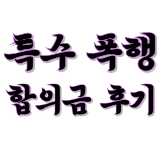 특수폭행 합의금 후기