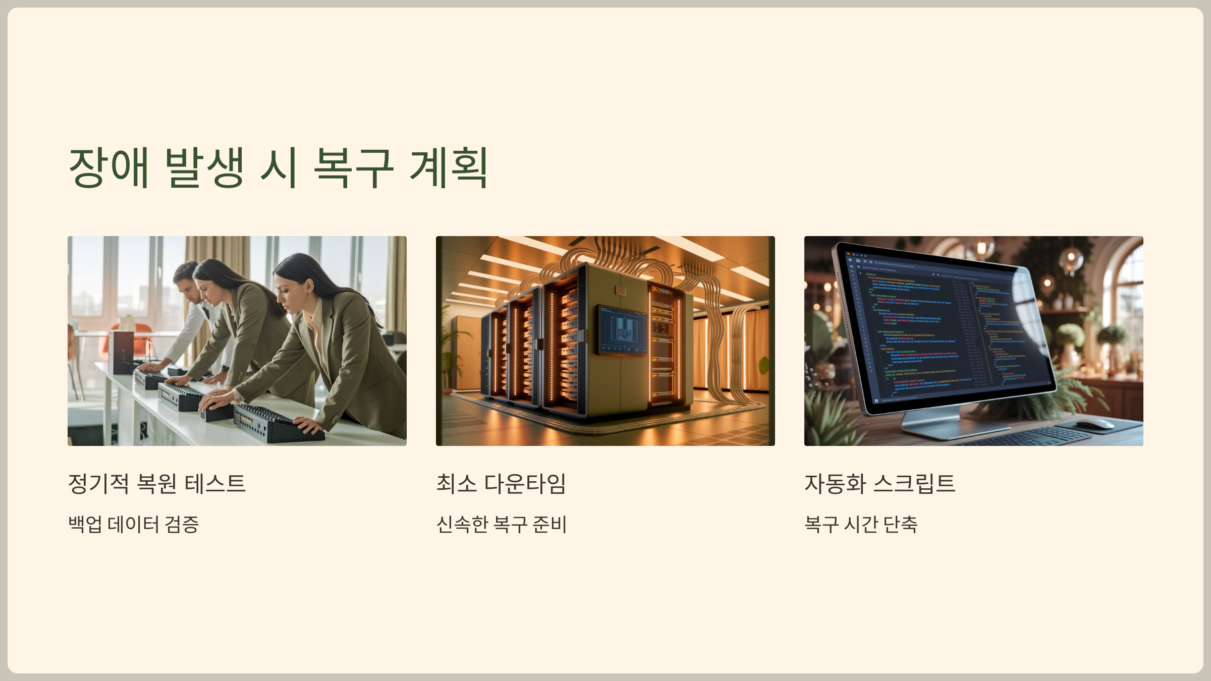 장애 발생 시 복구 계획