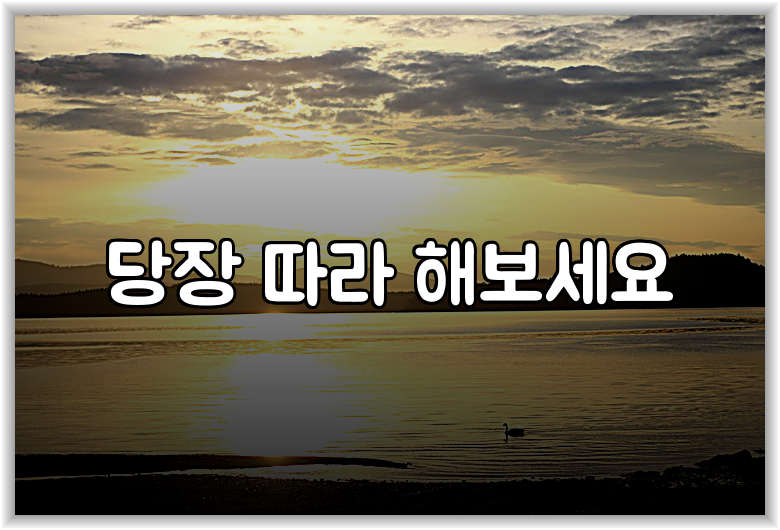 당장 따라 해보세요
