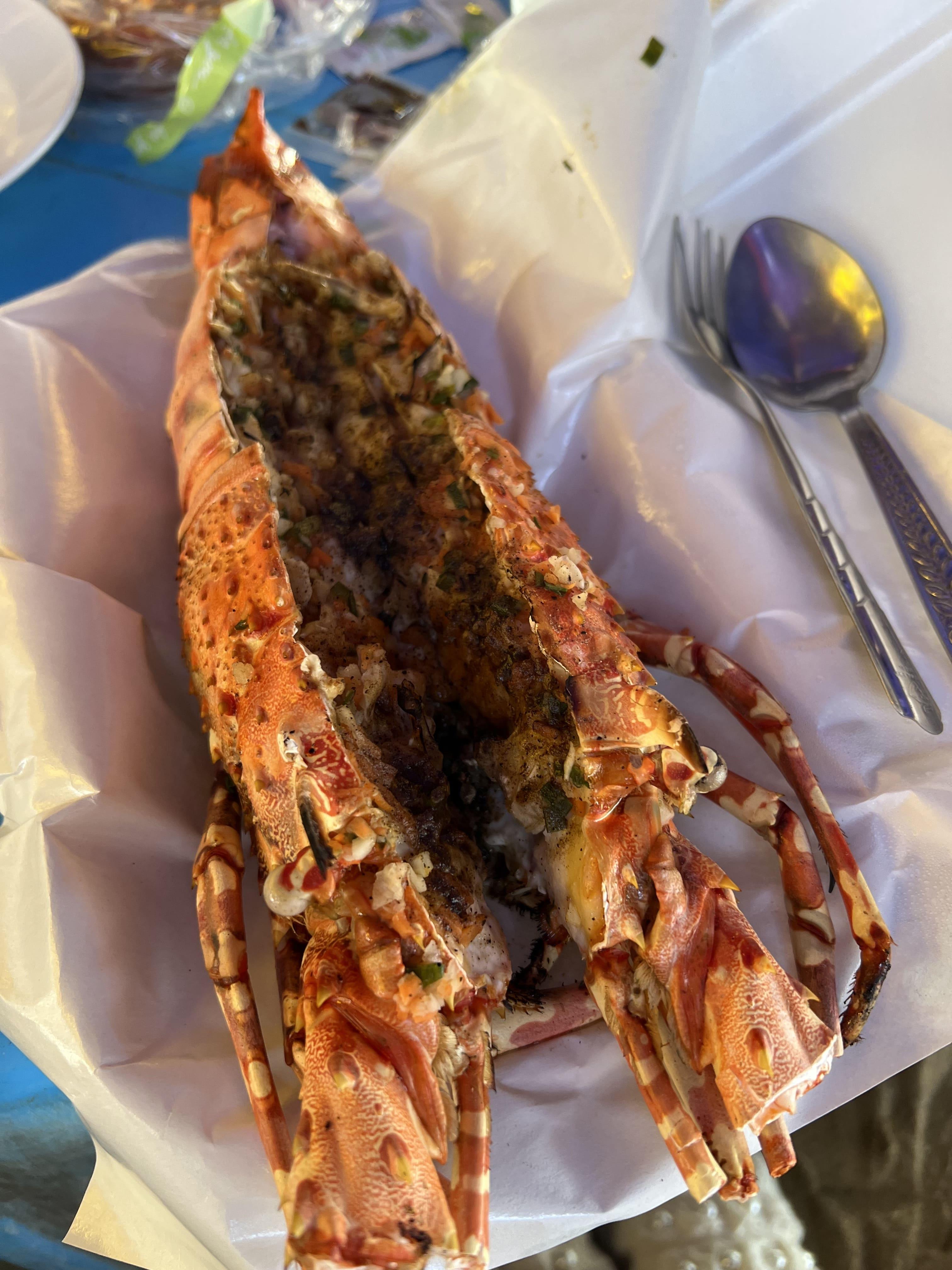 양념과 갈색 가재