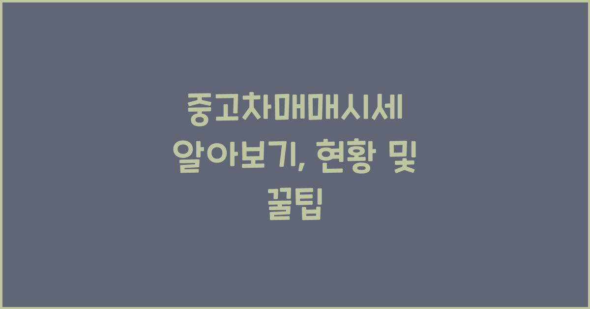 중고차매매시세