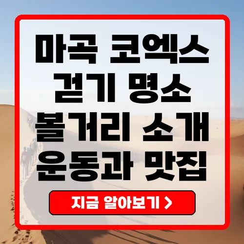 마곡 코엑스의 걷기 명소와 매력 제목