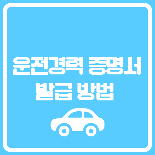  운전경력 증명서 발급 방법 및 조회 알아보기