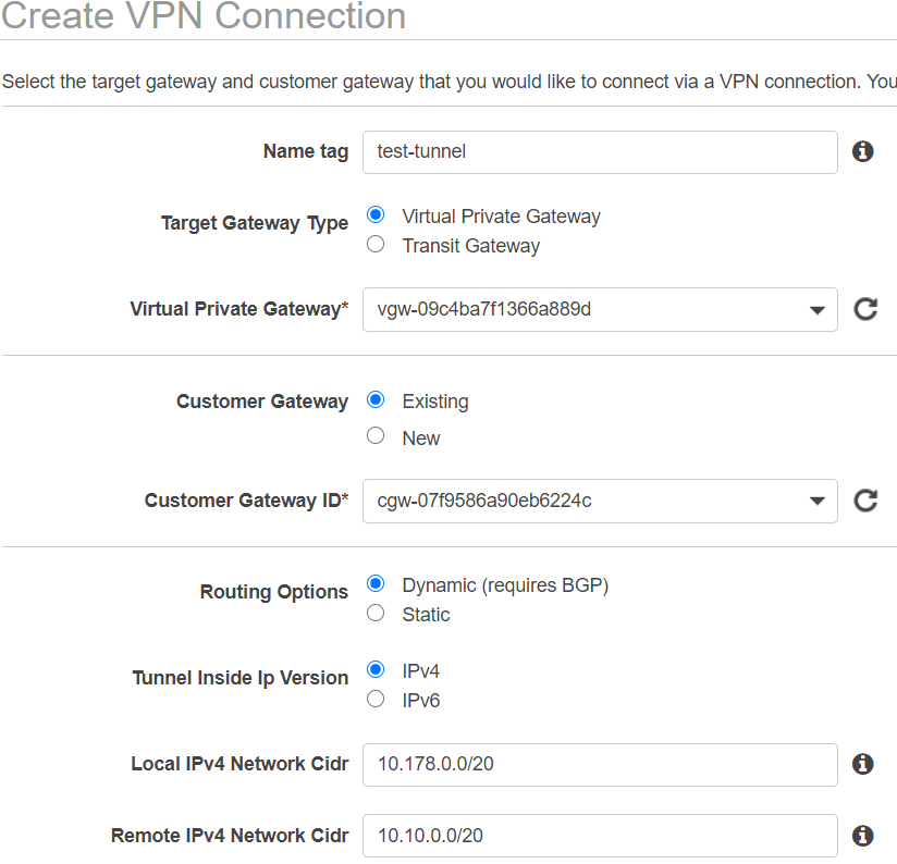 Customer Gateway 생성