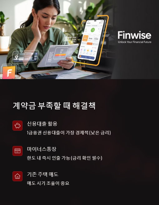 계약금 부족할 때 해결책