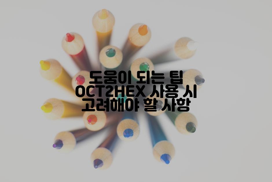 도움이 되는 팁 OCT2HEX 사용 시 고려해야 할 사항