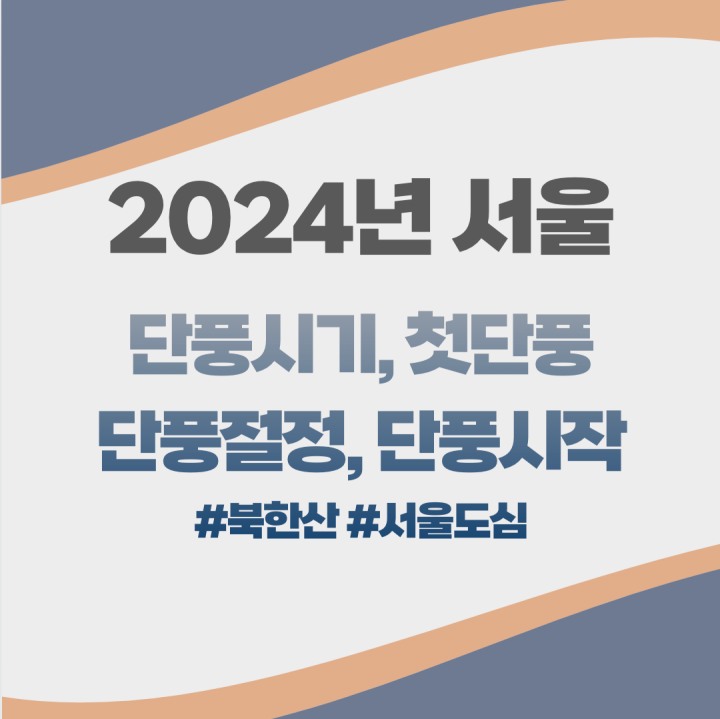 2024년 서울 단풍시기 첫단풍 단풍절정 단풍 언제? 우리지역 단풍 시기는? 단풍명소는?