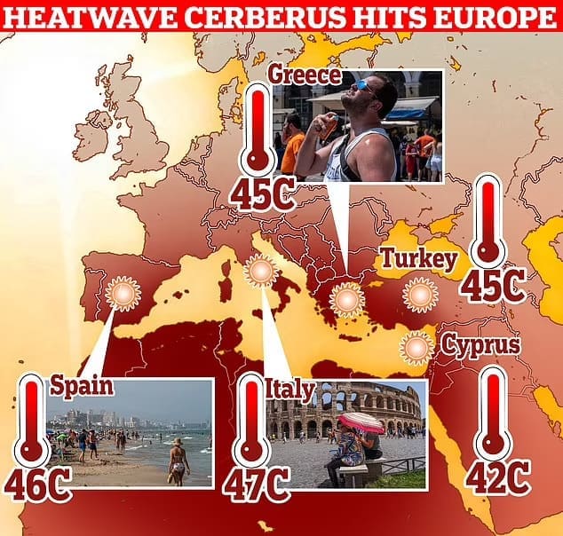 48도 넘는 유럽의 폭염 VIDEO: What&#39;s causing Europe&#39;s heatwave?