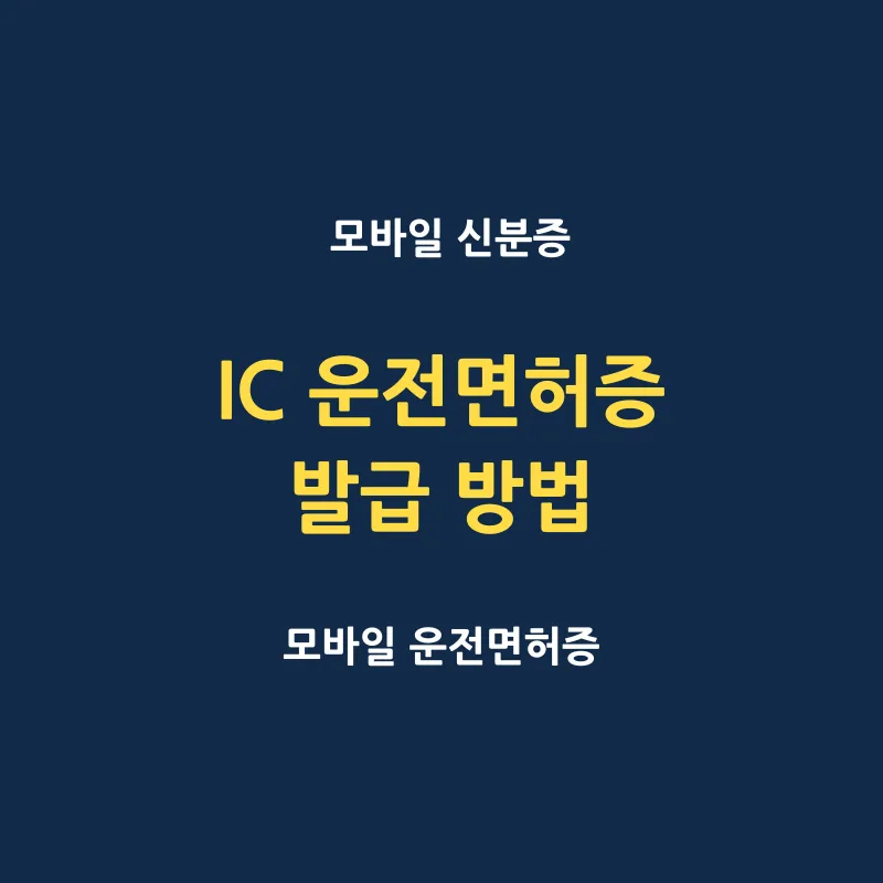 IC칩 내장 운전면허증 발급 방법 2가지