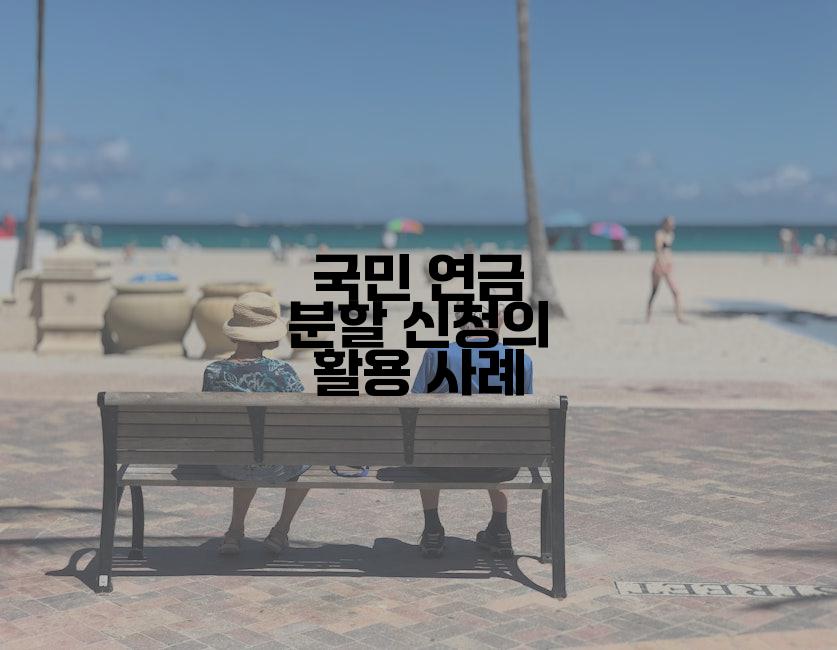 국민 연금 분할 신청의 활용 사례