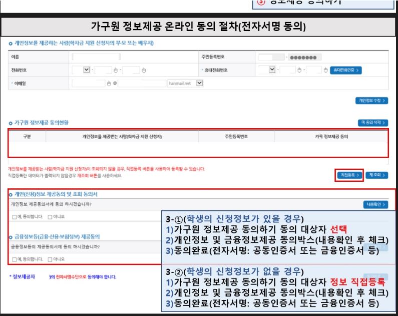 가구원 정보동의 방법