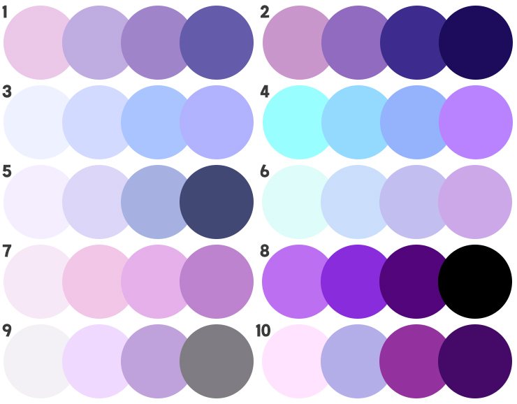 퍼플 보라색 계열 어울리는 색 조합