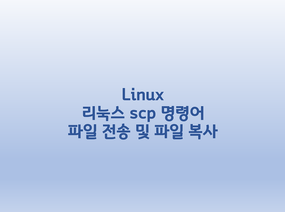  [Linux] 리눅스 scp 명령어 파일 전송 및 파일 복사
