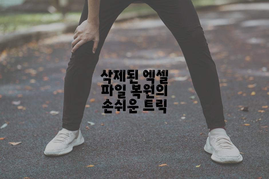 삭제된 엑셀 파일 복원의 손쉬운 트릭