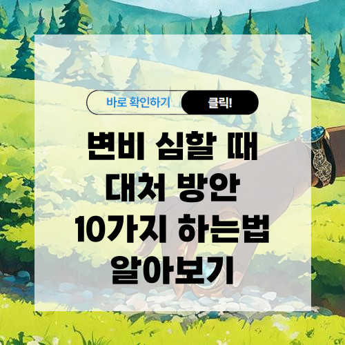 변비가 심할 때 대처 방안 알아보기