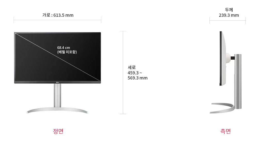 LG 울트라HD 모니터 68.4cm(27인치) 상세 스펙 및 가격