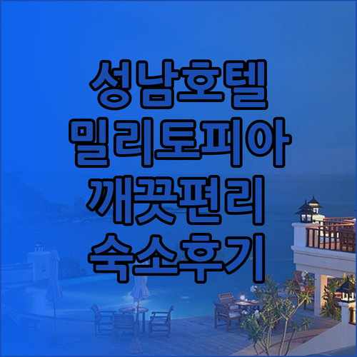 성남 밀리토피아호텔 바이마린 정말 깨