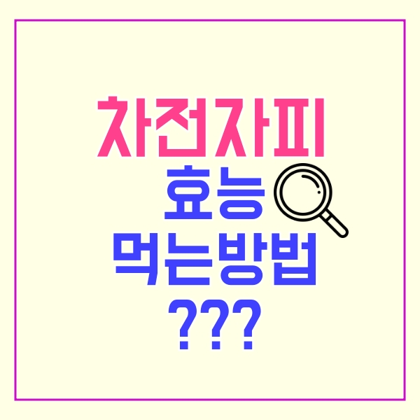  차전자피 먹는법은?