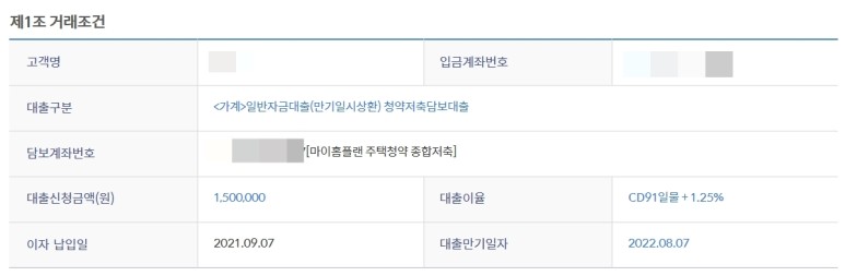 주택청약 종합저축 은행 신한은행의 주택청약 종합저축을 9