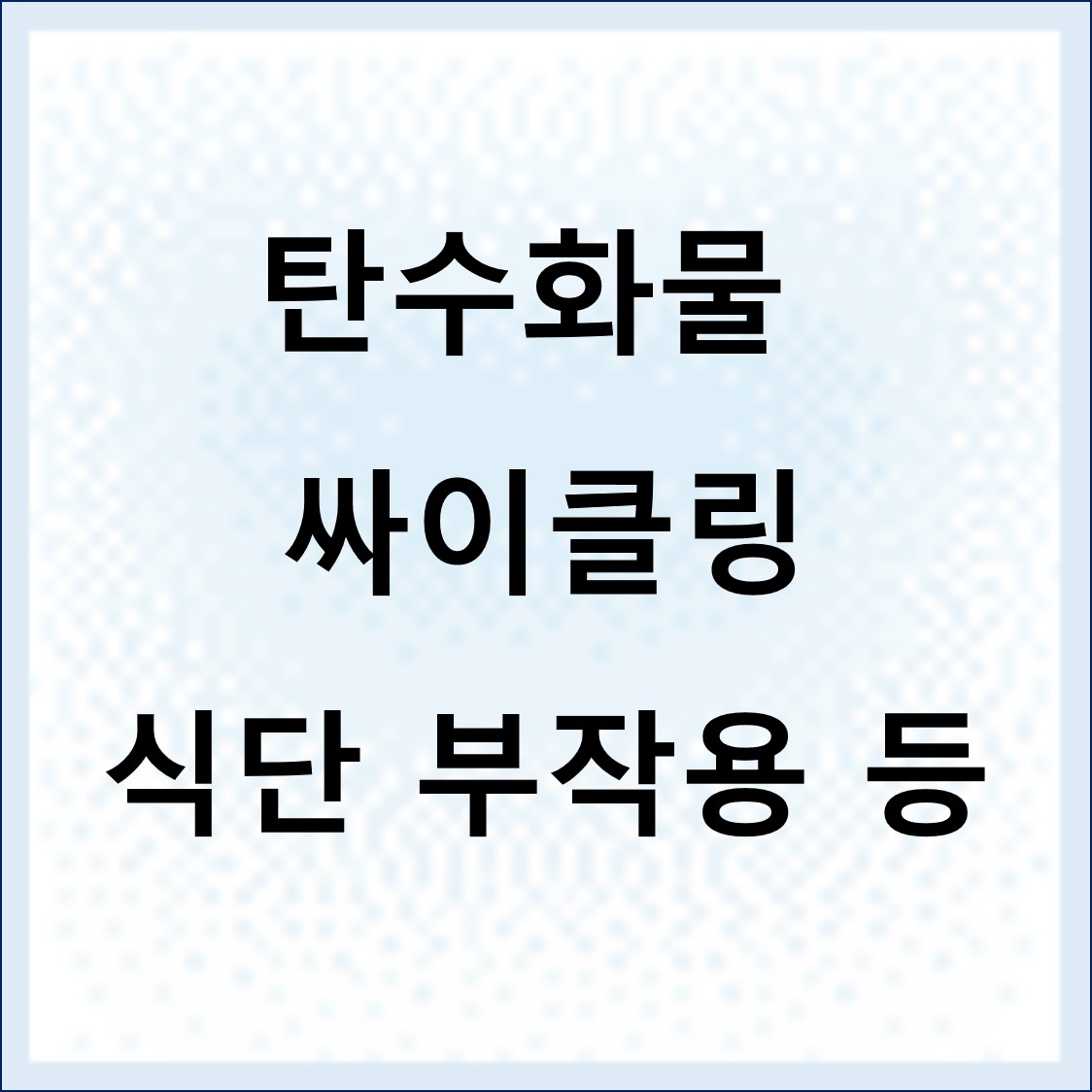  탄수화물 싸이클링 식단 다이어트 방법 정리