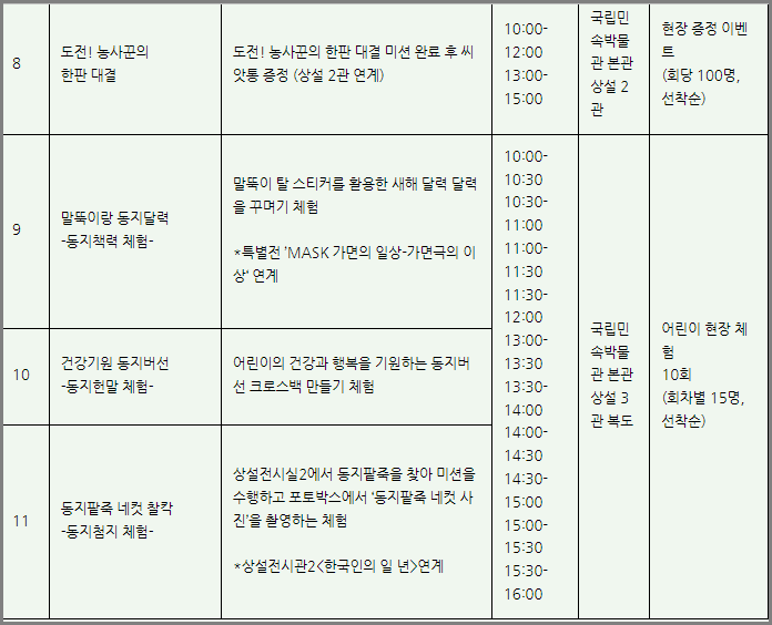 국립민속박물관 - 어린이 박물관 행사