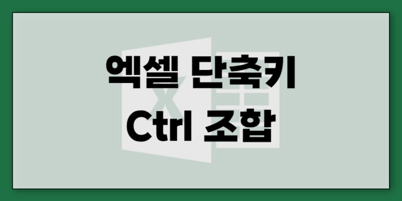 가장 기본적인 엑셀 단축키 - Ctrl 조합