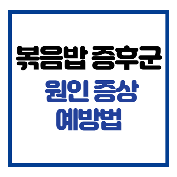 볶음밥 증후군 원인 증상 예방법