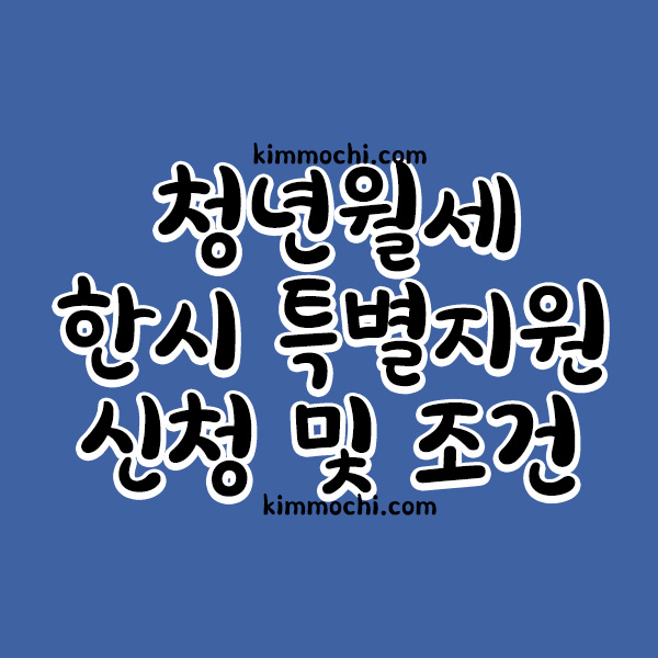 청년월세 한시 특별지원 이미지