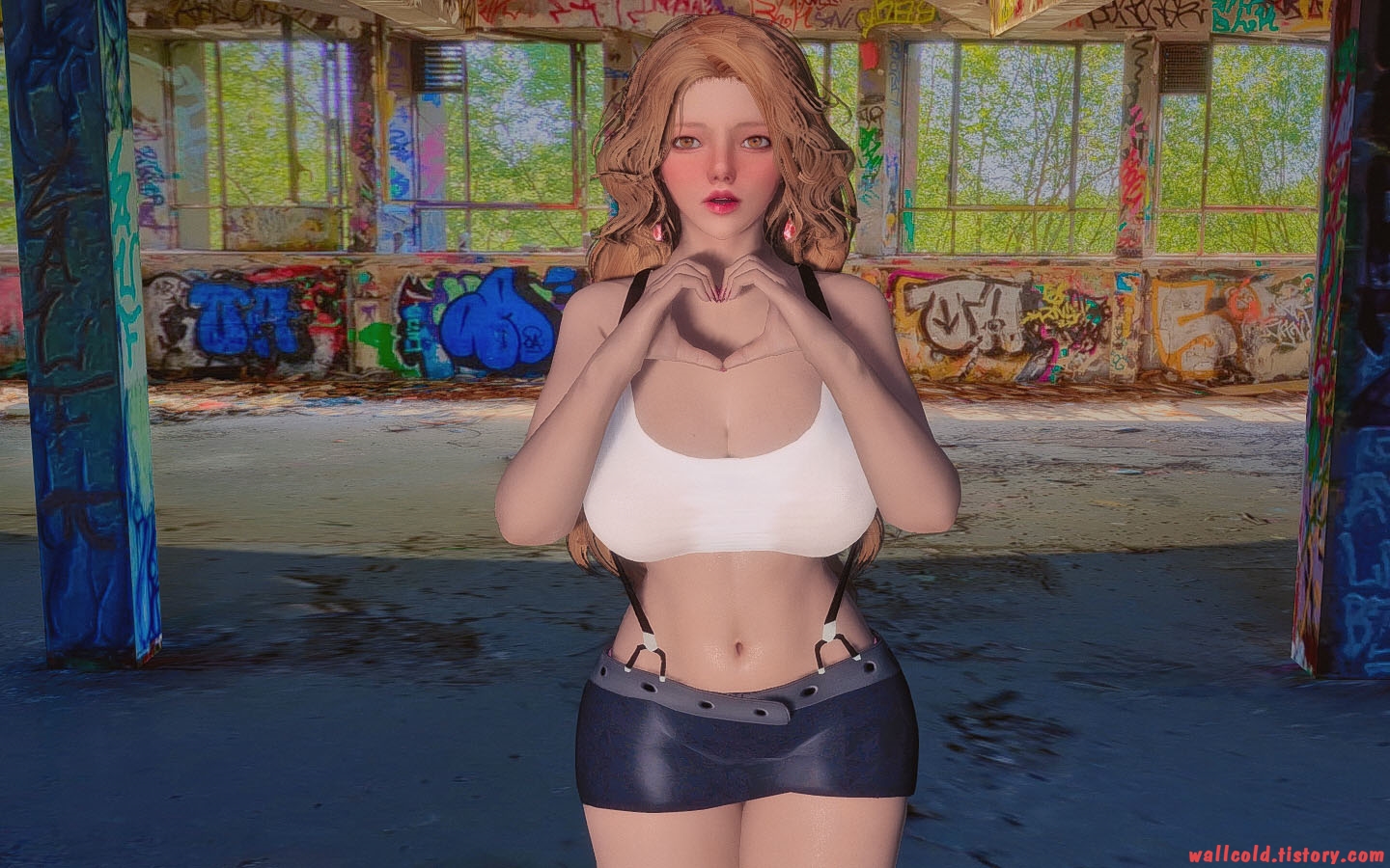 스카이림 의상 - 캐쥬얼 의상 cre ff tifa clothes skyrim mod 004