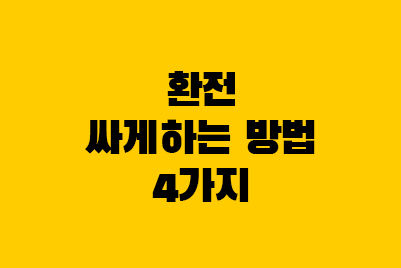  환전 싸게하는 방법 4가지(트래블 월렛, 동전환전)