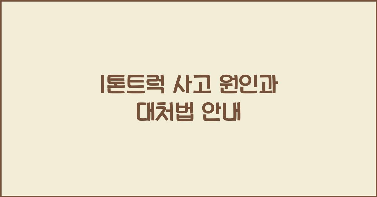 1톤트럭 사고