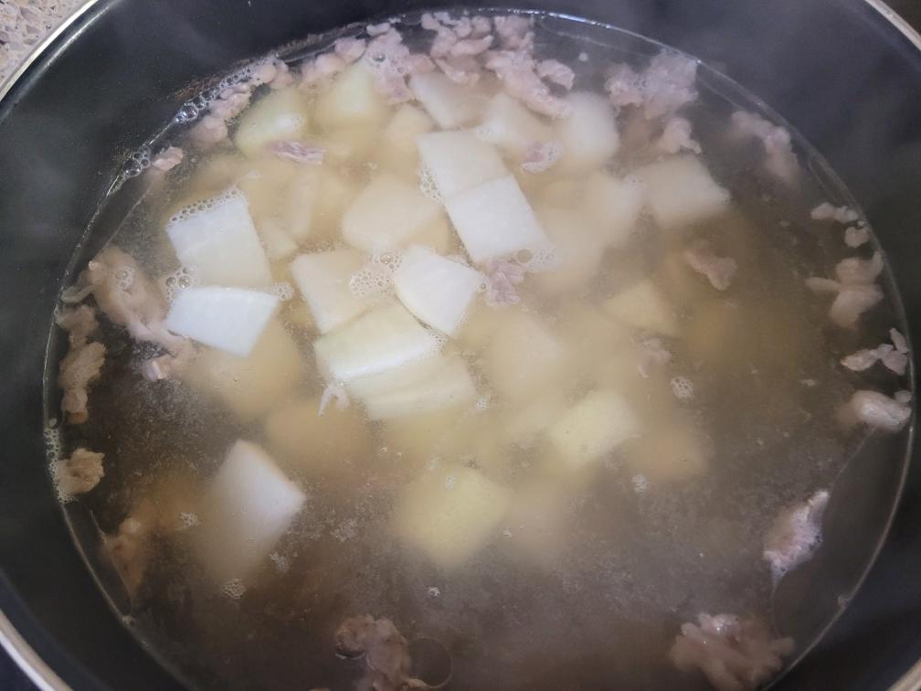 무 &amp; 대파 넣기