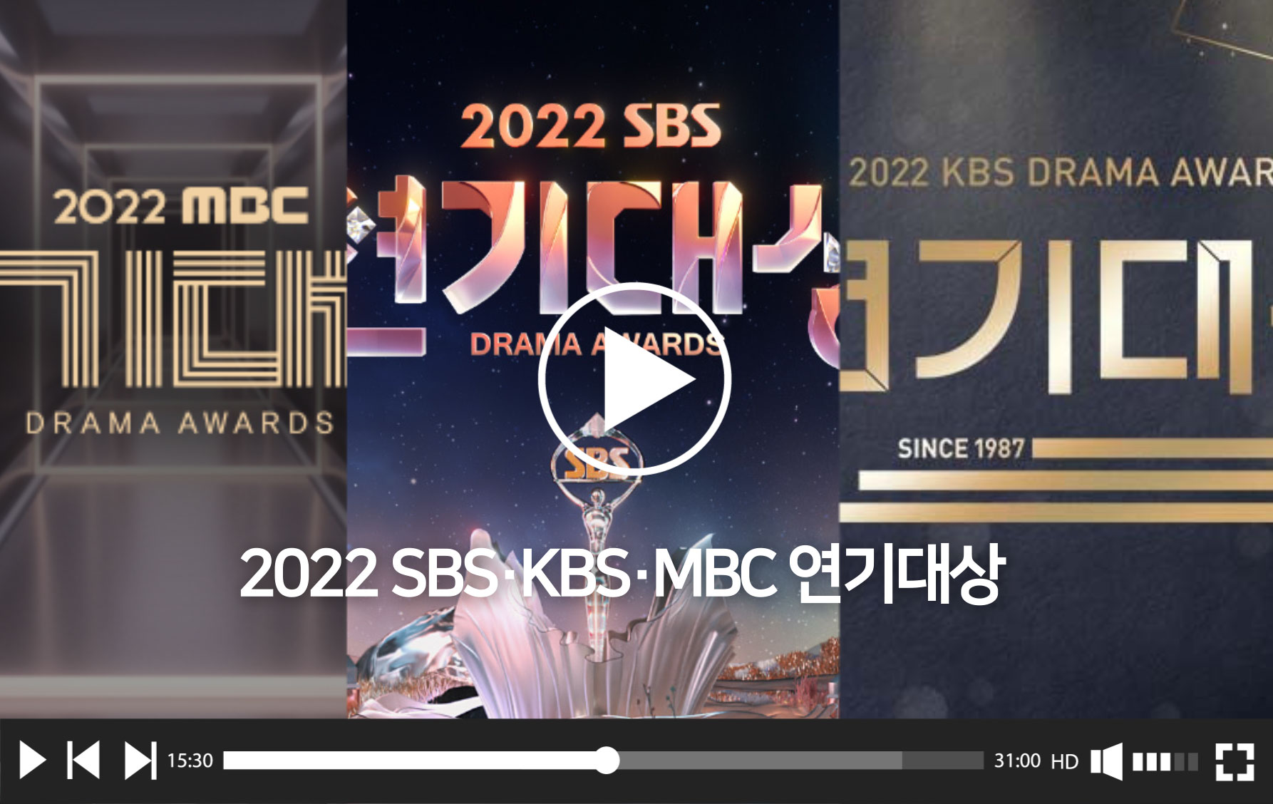 2022 SBS·KBS·MBC 연기대상 대상 후보 축하 공연 등을 알려드립니다