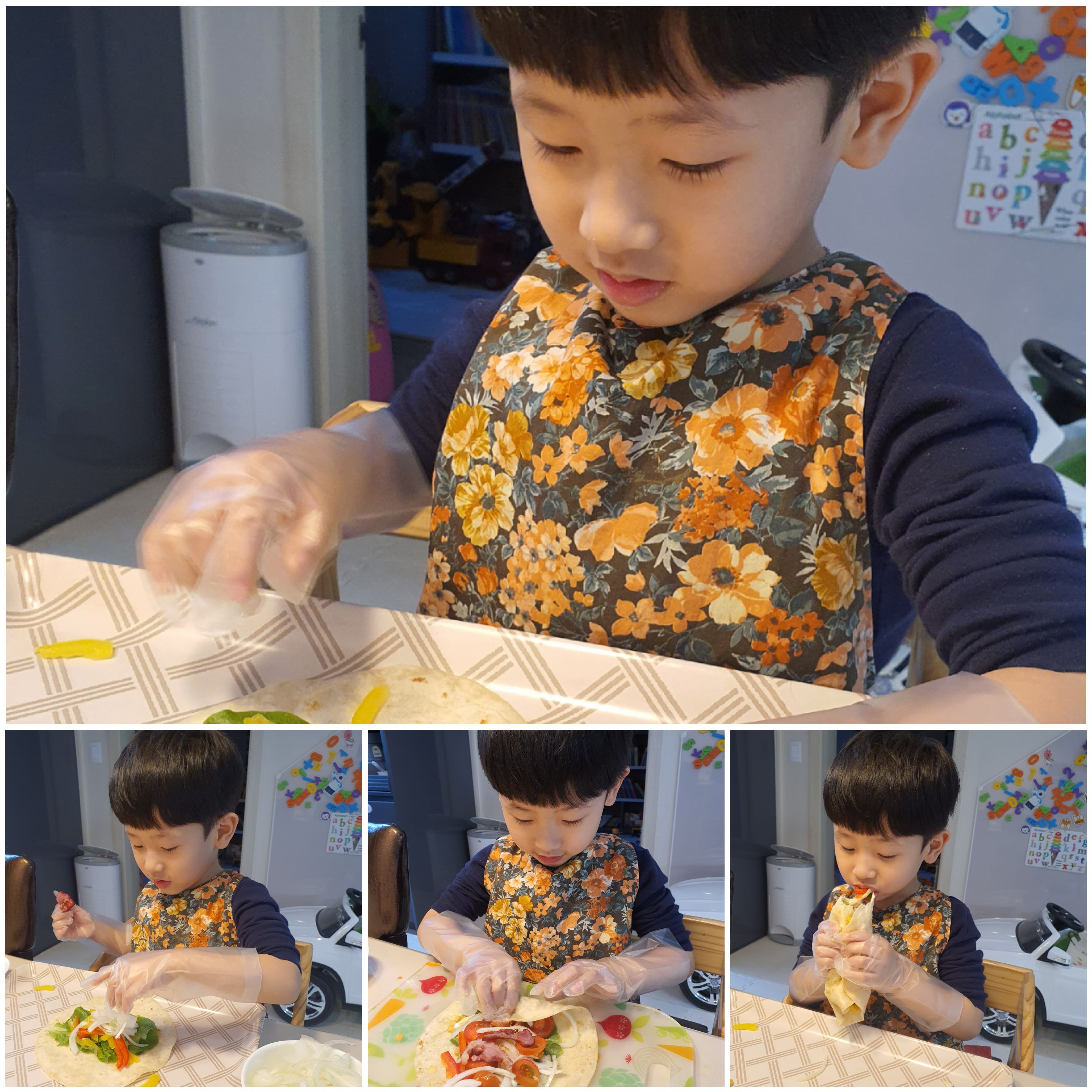  아이와 함께 맛있는 브런치 오리고기 브리또 만들기