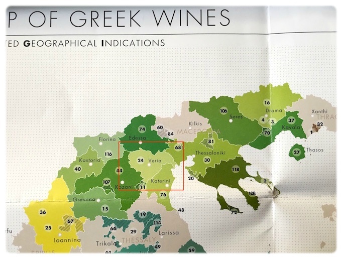 그리스의 PGI 와인 지도