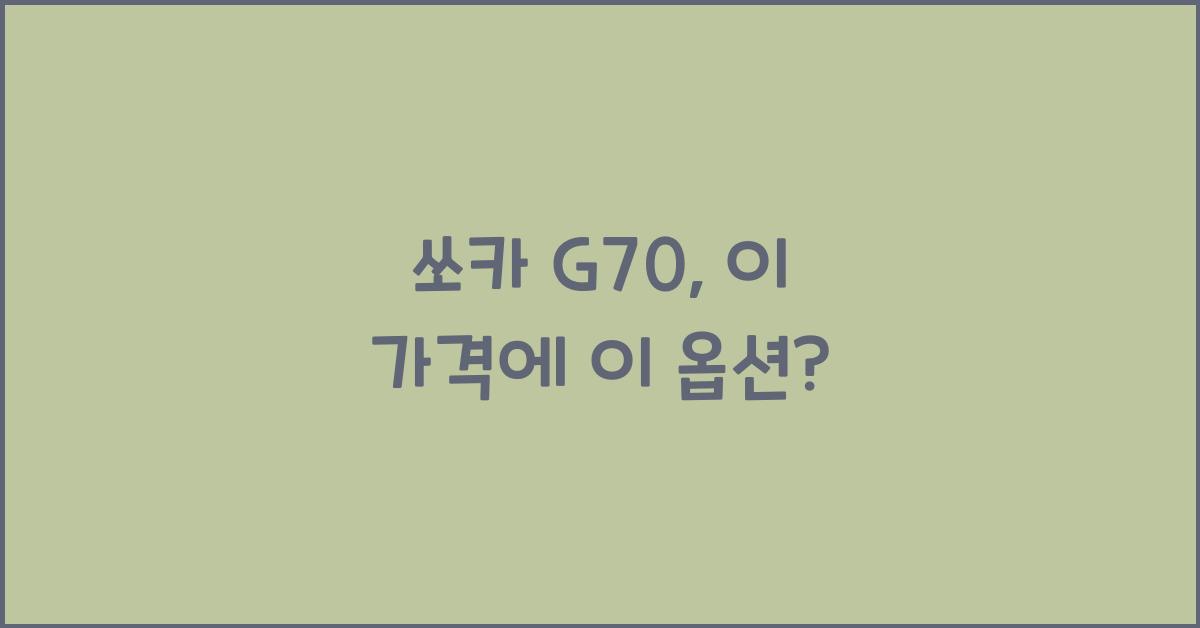 쏘카 g70