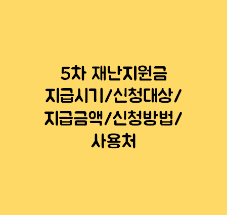  5차 재난지원금(국민지원금) 지급은 9월 6일부터/신청대상/지급금액/신청방법/사용처 알아보기