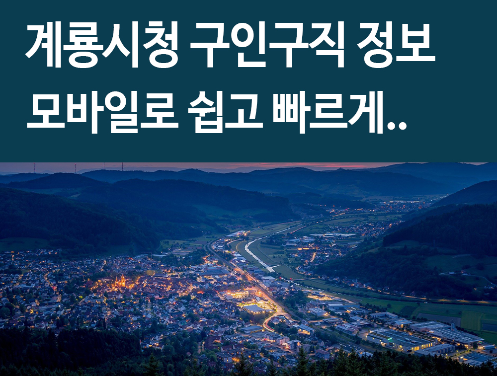  계룡시청 구인구직 정보 모바일로 쉽고 빠르게 알아보자! 꿀팁!
