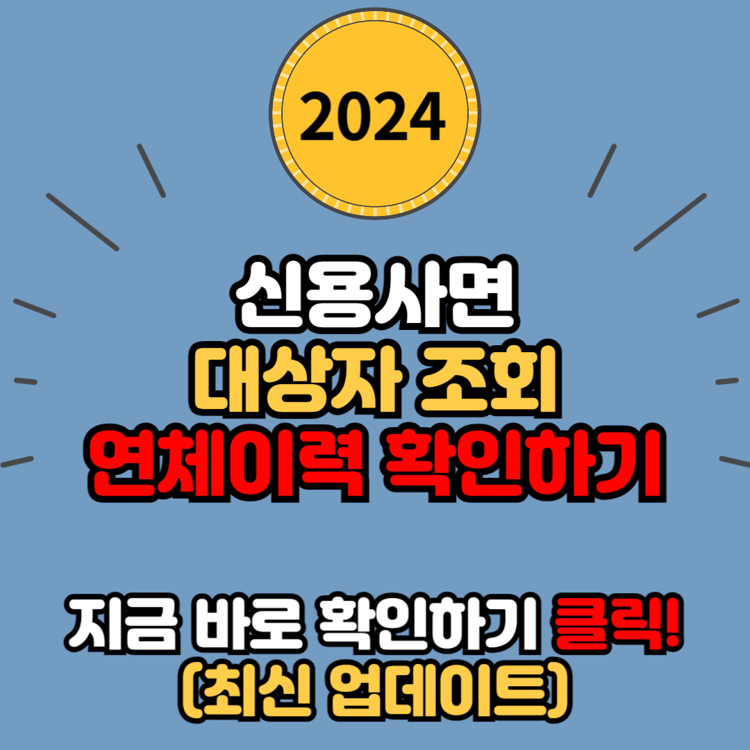 2024년 신용사면 대상자 조회 및 연체 이력 확인하기