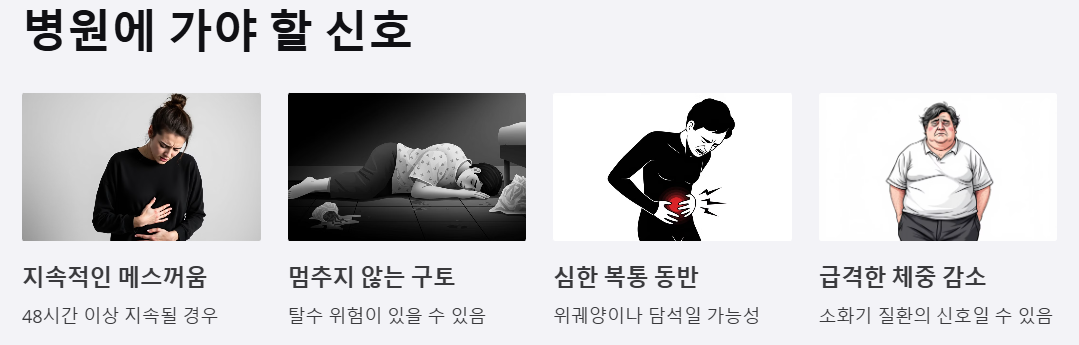 병원에 가야 할 신호